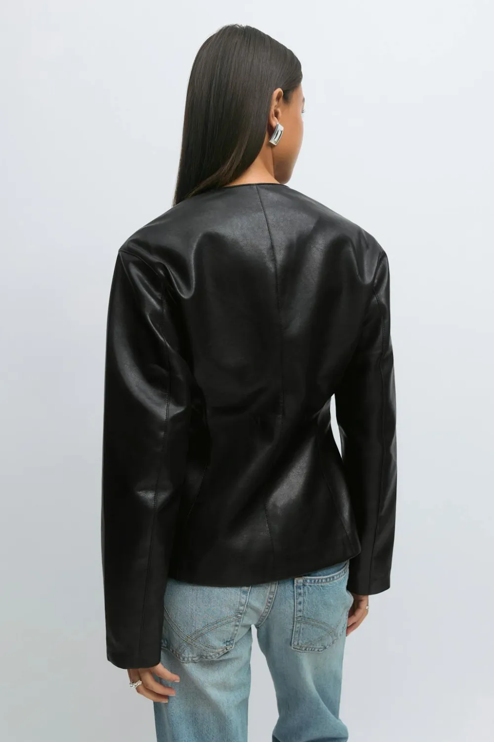 Gina Tricot cupted pu bazer Svart Outlet