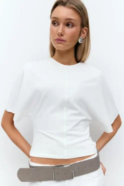 Gina Tricot cupture ea detai top Hvit Sale
