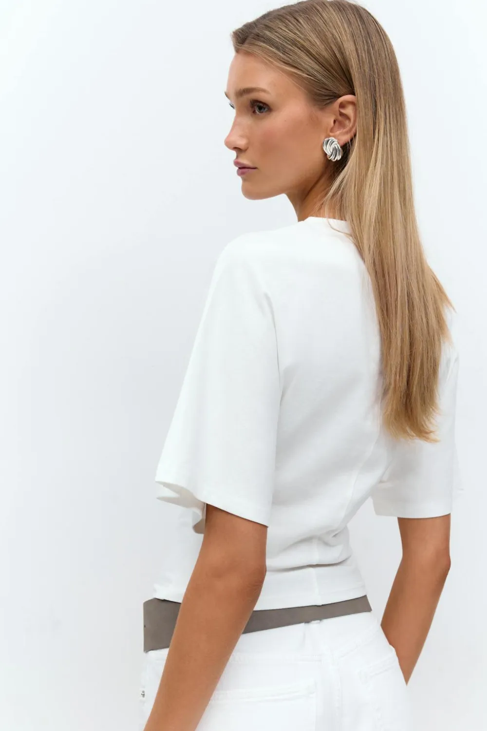 Gina Tricot cupture ea detai top Hvit Sale