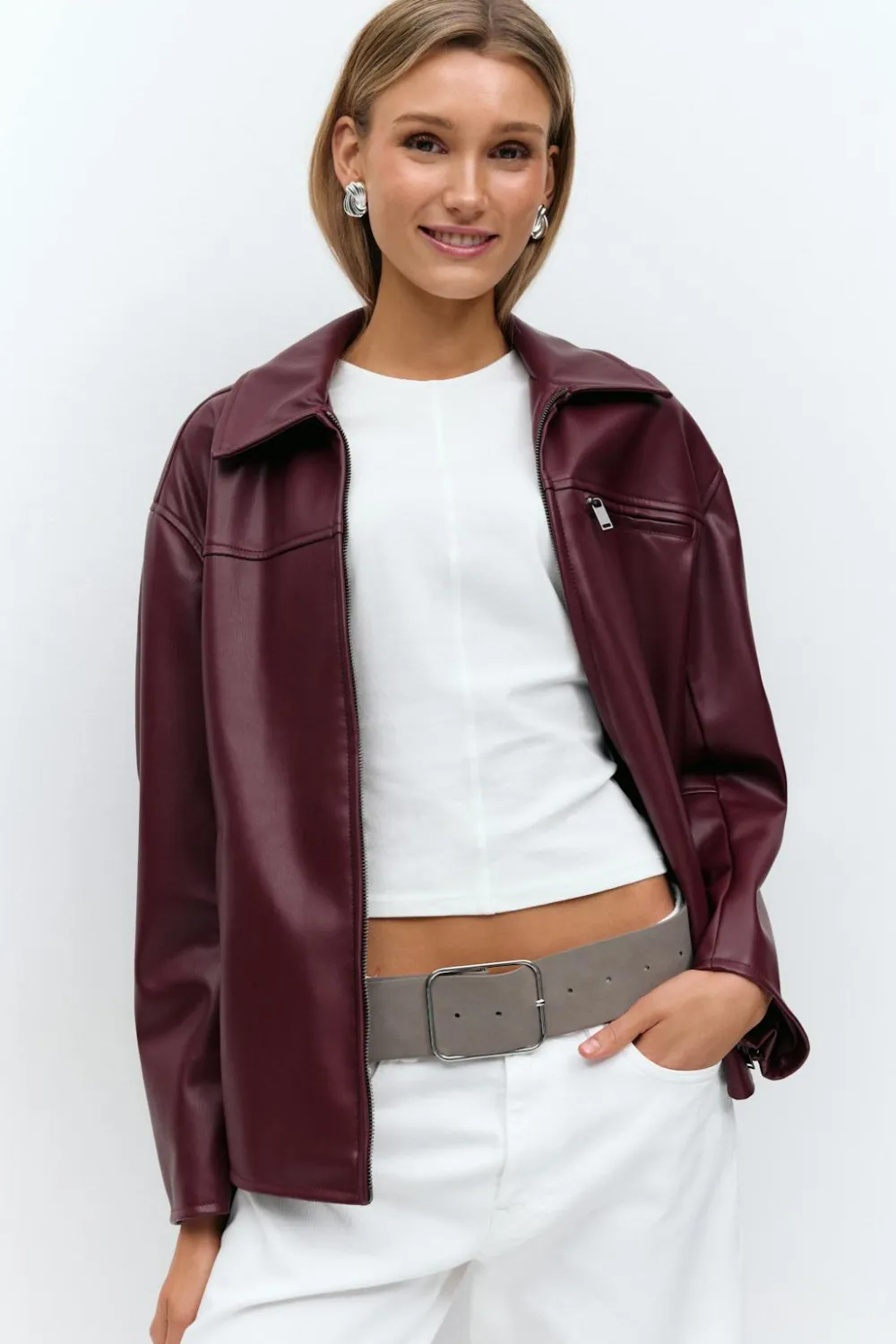 Gina Tricot cupture ea detai top Hvit Sale