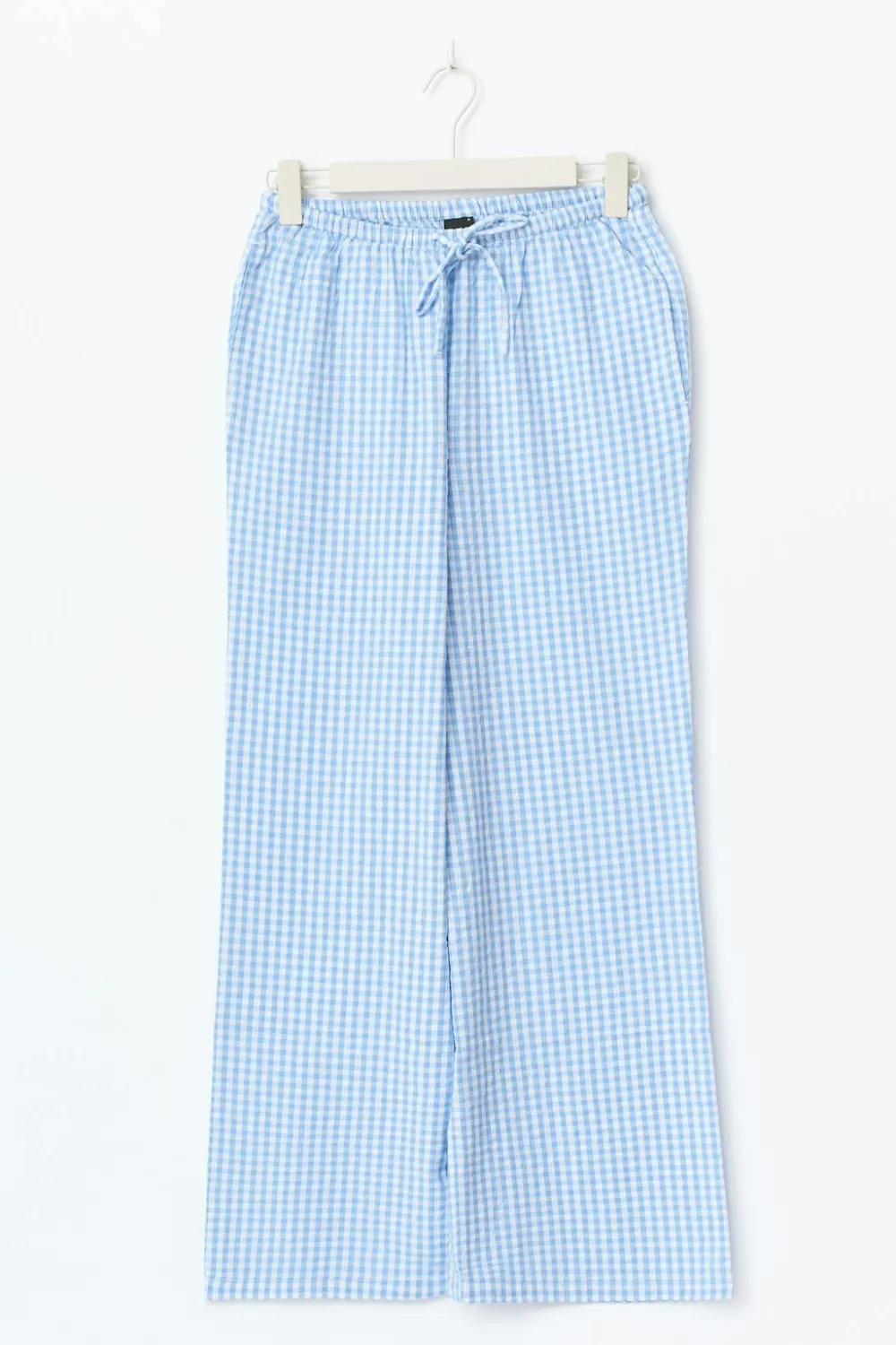 Gina Tricot eerucker gingha trouer Blå New