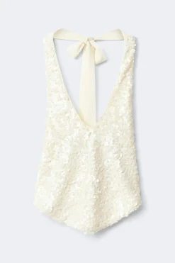 Gina Tricot equin haterneck top Hvit Sale