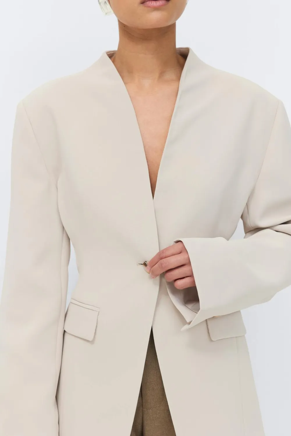 Gina Tricot Shaped blazer Beige Sale