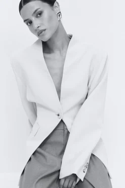 Gina Tricot Shaped blazer Beige Sale