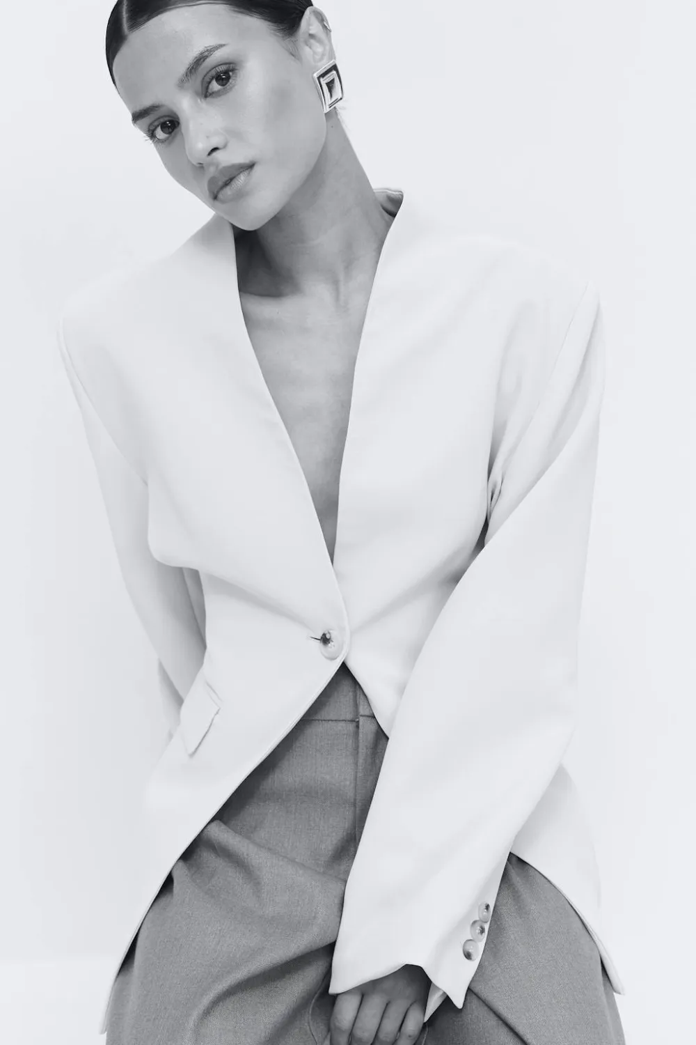 Gina Tricot Shaped blazer Beige Sale