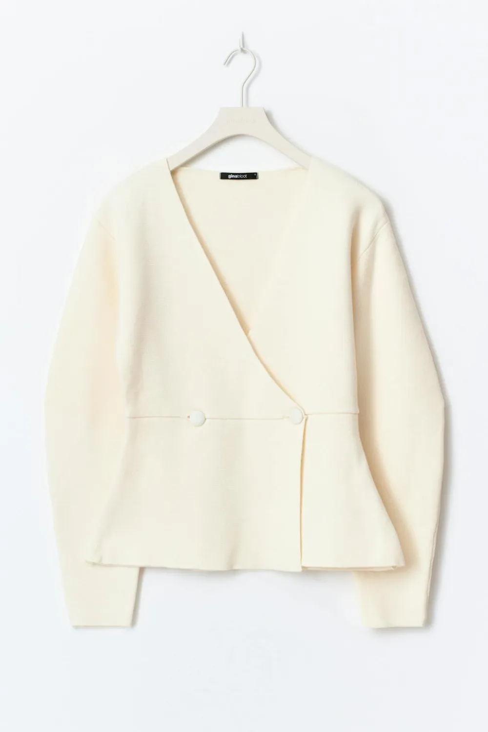 Gina Tricot haped knitted cardigan Hvit Clearance