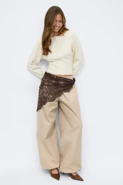 Gina Tricot haped knitted cardigan Hvit Online
