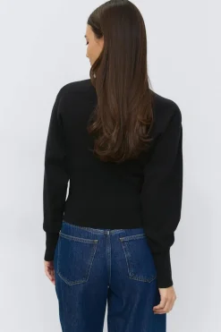 Gina Tricot haped knitted cardigan Svart Outlet