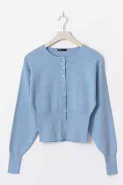 Gina Tricot haped knitted cardigan Blå Hot