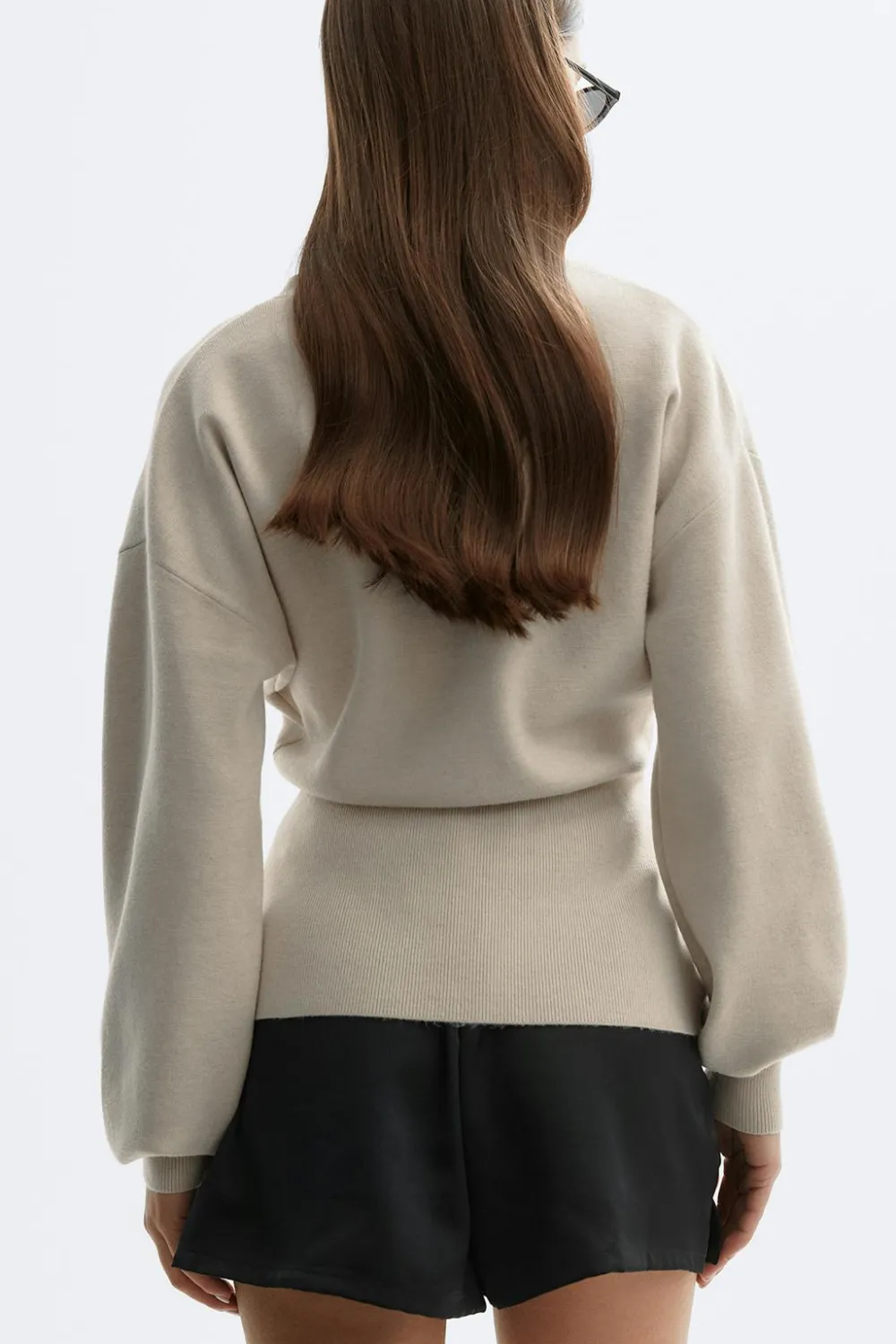Gina Tricot haped knitted cardigan Beige Sale
