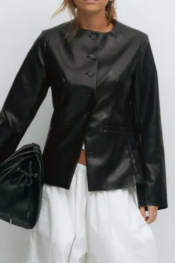 Gina Tricot haped pu bazer Svart Online