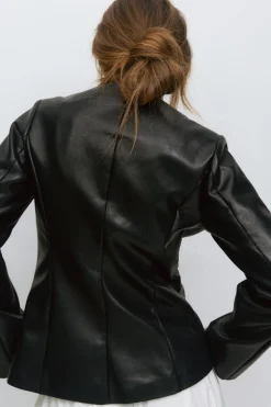 Gina Tricot haped pu bazer Svart Online