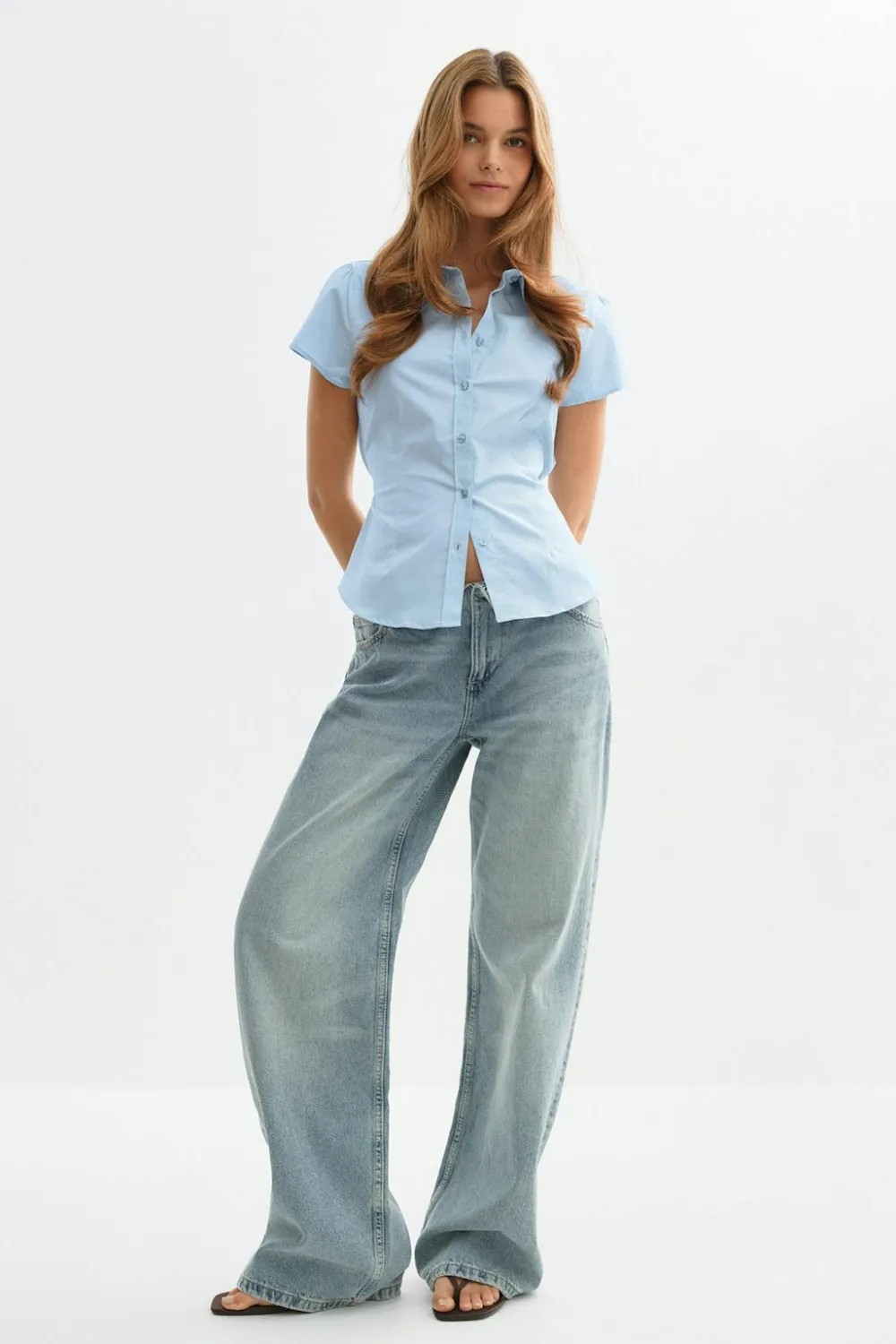 Gina Tricot Shaped shirt Blå