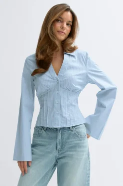 Gina Tricot Shaped shirt Blå New