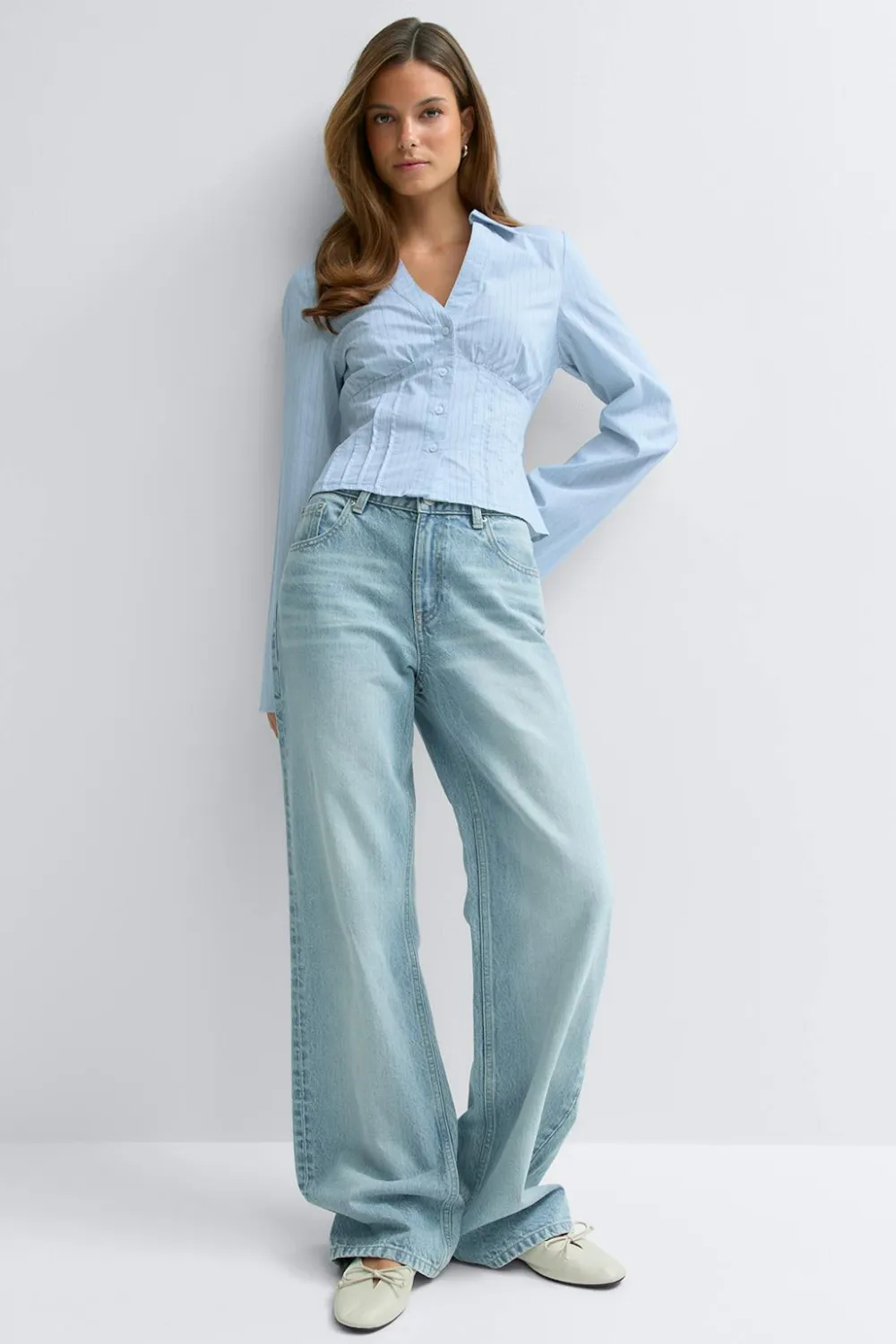 Gina Tricot Shaped shirt Blå New