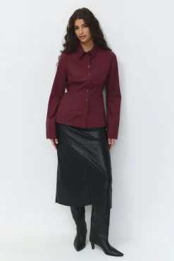 Gina Tricot Shaped tie blouse Rød Outlet