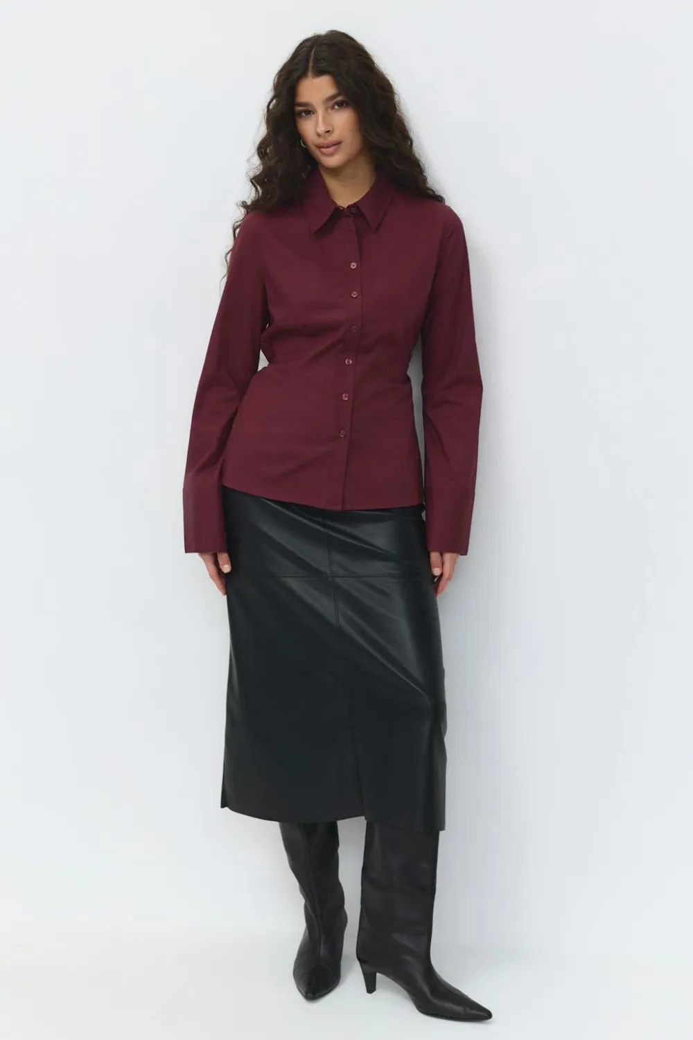 Gina Tricot Shaped tie blouse Rød Outlet