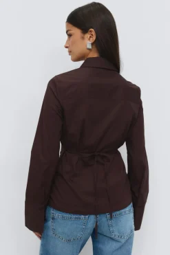Gina Tricot Shaped tie blouse Brun