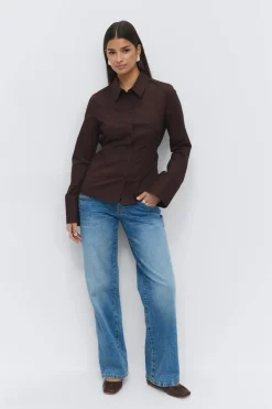 Gina Tricot Shaped tie blouse Brun