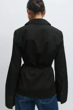 Gina Tricot Shaped tie blouse Svart Outlet