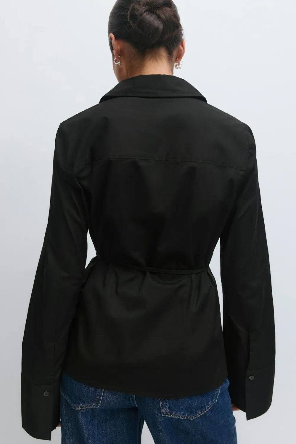 Gina Tricot Shaped tie blouse Svart Outlet