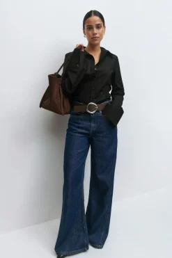 Gina Tricot Shaped tie blouse Svart Outlet