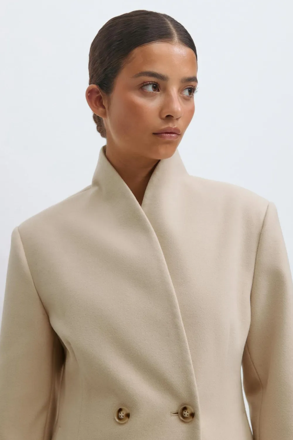 Gina Tricot haped woo bend jacket Beige Sale