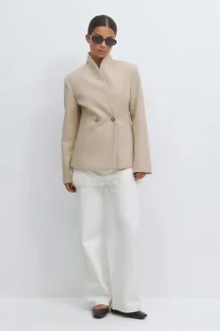 Gina Tricot haped woo bend jacket Beige Sale