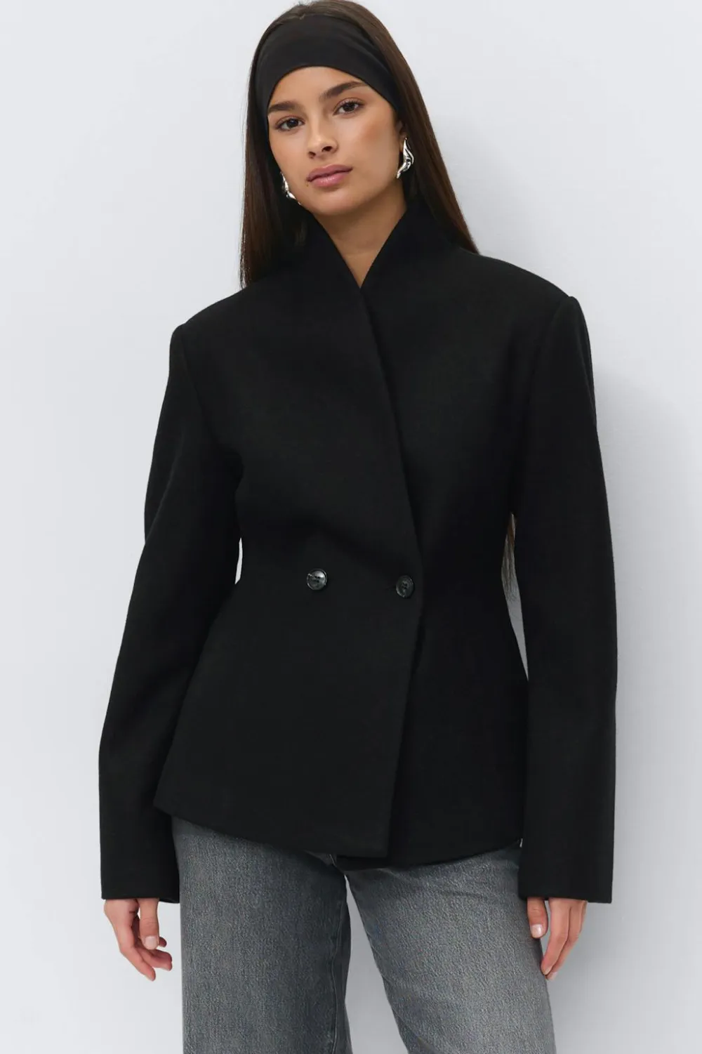 Gina Tricot haped woo bend jacket Svart Outlet