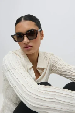 Gina Tricot Sharp cat eye sunglasses Brun Clearance