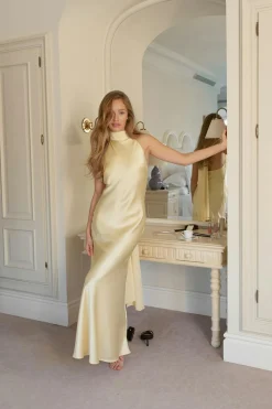 Gina Tricot Shawl maxi dress Gul Discount
