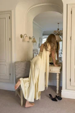 Gina Tricot Shawl maxi dress Gul Discount