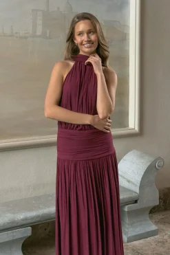 Gina Tricot Shawl maxi dress Rød Clearance