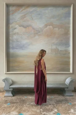 Gina Tricot Shawl maxi dress Rød Clearance