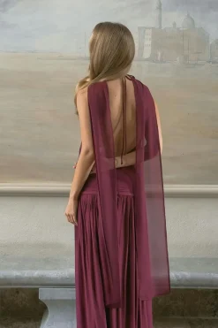 Gina Tricot Shawl maxi dress Rød Clearance