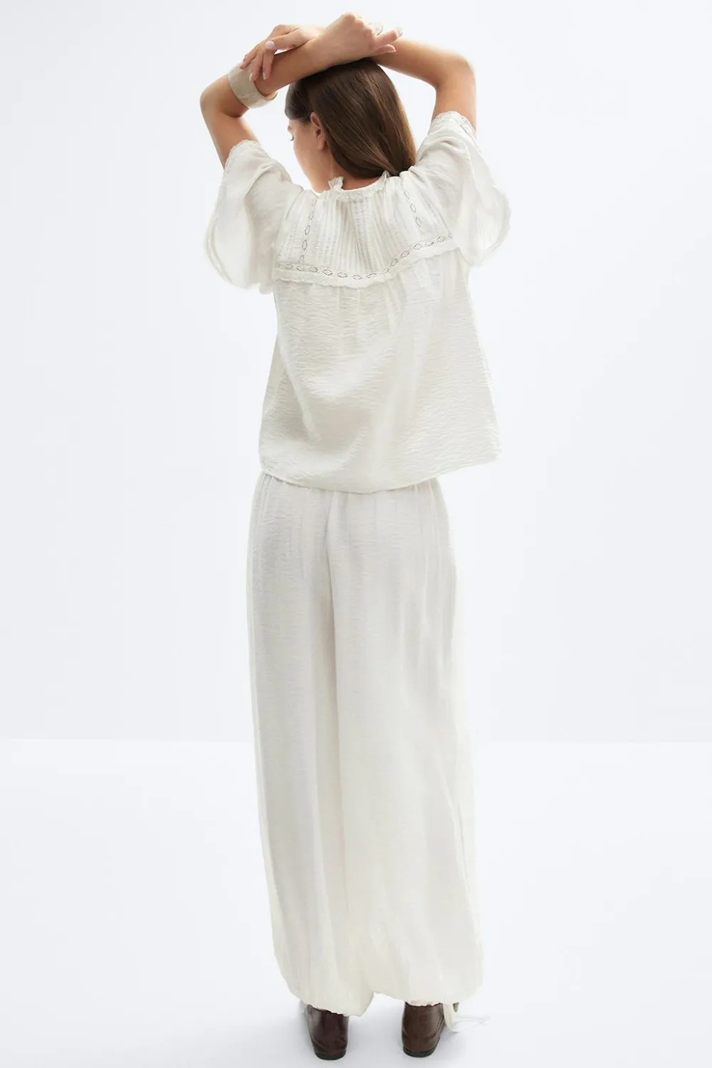 Gina Tricot heer baoon trouer Hvit Outlet