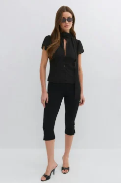 Gina Tricot Sheer blouse Svart