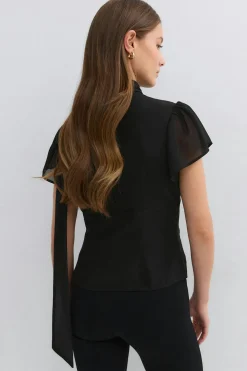 Gina Tricot Sheer blouse Svart