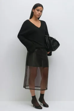 Gina Tricot Sheer skirt Svart Hot