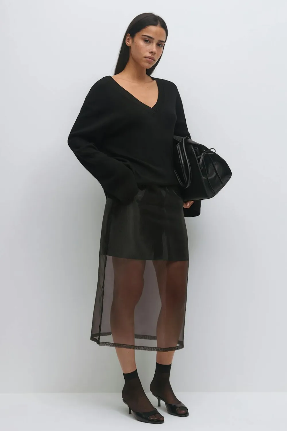 Gina Tricot Sheer skirt Svart Hot