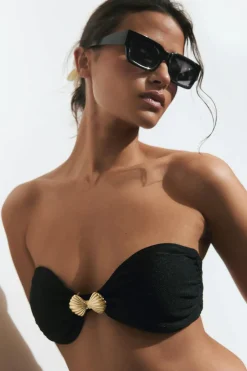 Gina Tricot he bikini bandeau Svart Hot