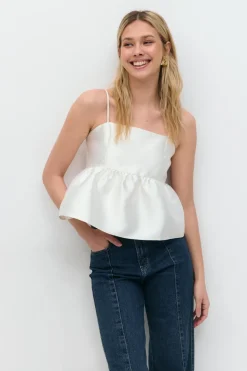 Gina Tricot hiny pepu top Hvit New