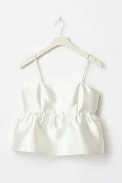 Gina Tricot hiny pepu top Hvit New