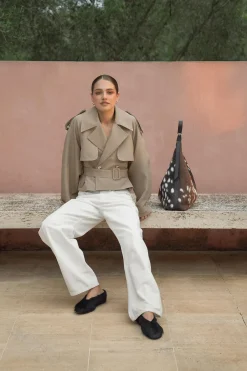 Gina Tricot hort beted trench coat Beige Hot