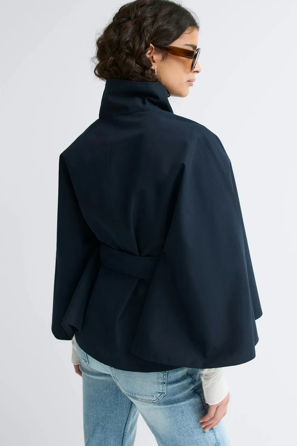 Gina Tricot hort cape trench jacket Blå Sale