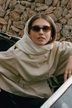 Gina Tricot hort cape trench jacket Beige Online