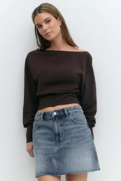 Gina Tricot Short denim skirt Blå Hot