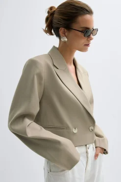 Gina Tricot hort doube breated bazer Beige
