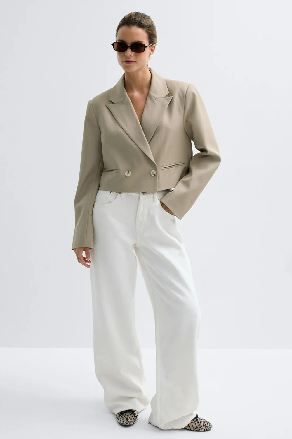 Gina Tricot hort doube breated bazer Beige