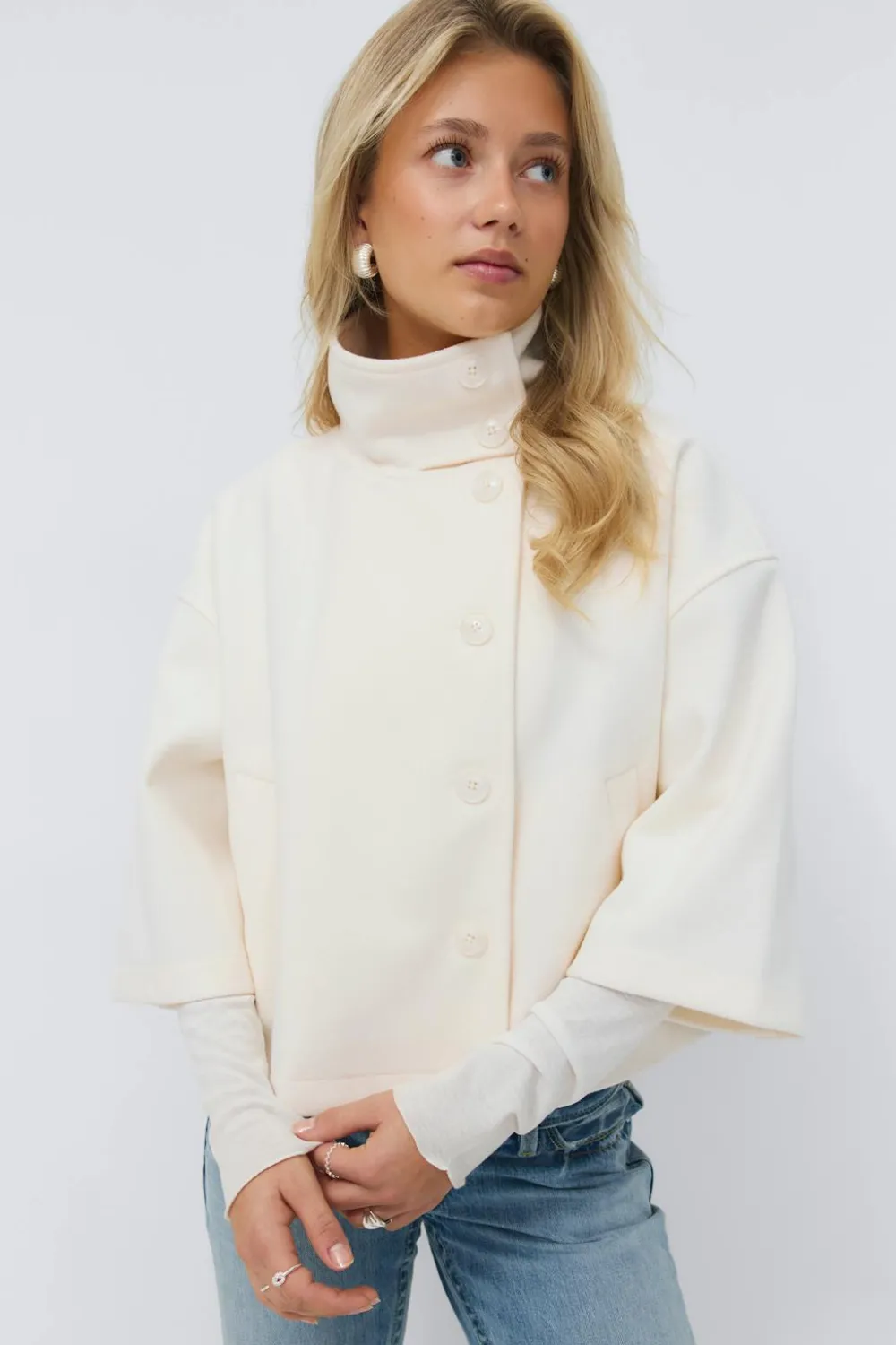 Gina Tricot 14+ hort fet jacket Hvit Outlet